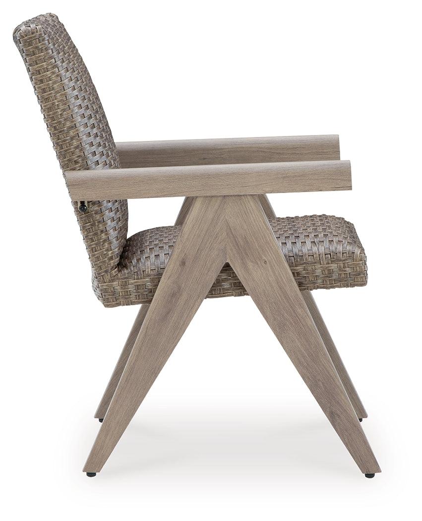 Cliff Trails Beige Outdoor Arm Chair (Set of 2)