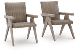 Cliff Trails Beige Outdoor Arm Chair (Set of 2)