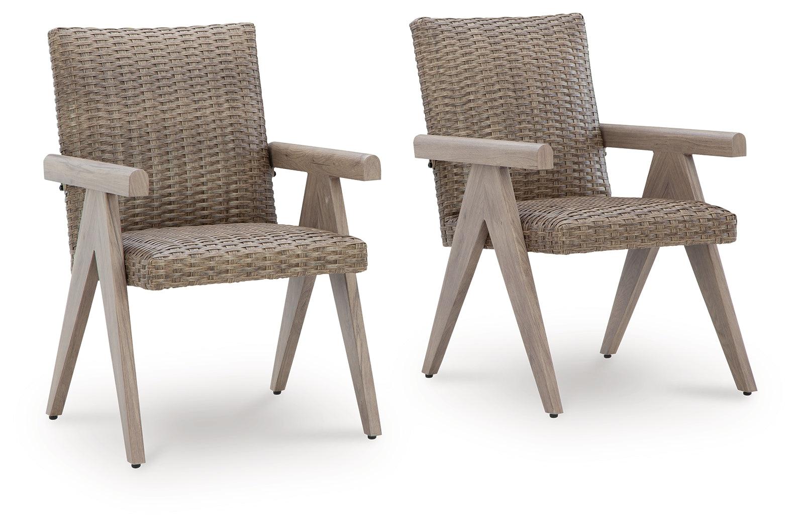 Cliff Trails Beige Outdoor Arm Chair (Set of 2)