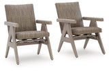 Cliff Trails Beige Outdoor Rocking Arm Chair (Set of 2)