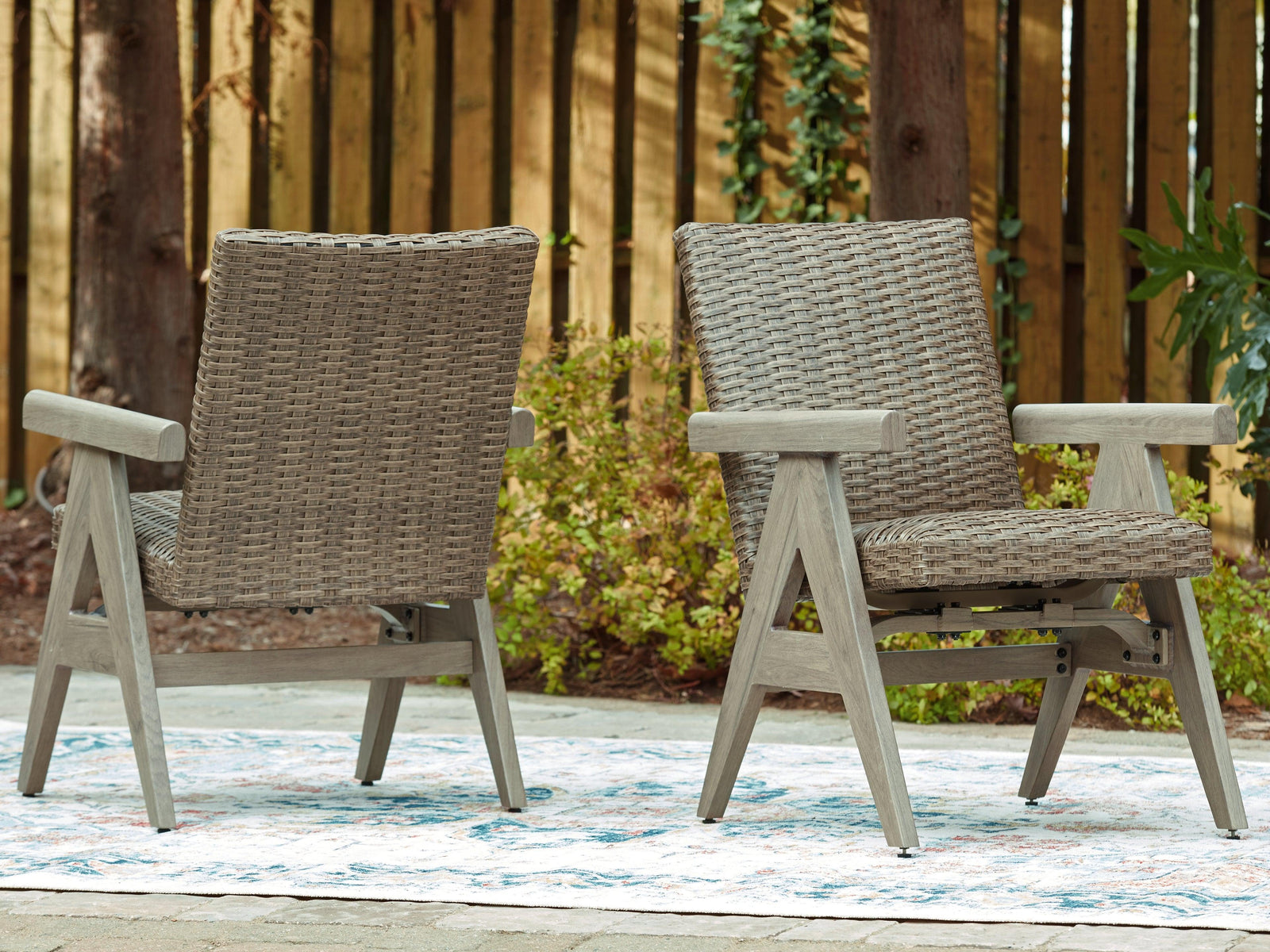 Cliff Trails Beige Outdoor Rocking Arm Chair (Set of 2)