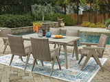 Cliff Beige Trails Outdoor Dining Set — Outdoor Dining Table and 6 Chairs