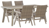 Cliff Beige Trails Outdoor Dining Set — Outdoor Dining Table and 4 Chairs