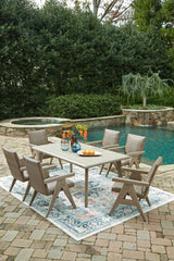 Cliff Beige Trails Outdoor Dining Table and 6 Chairs