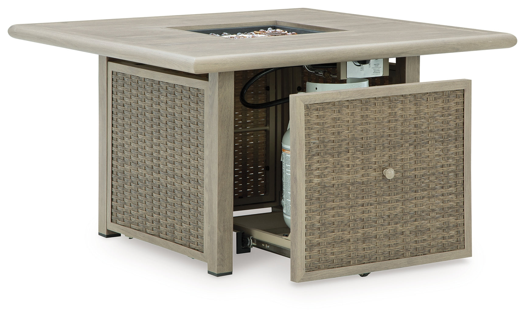 Cliff Beige Trails Outdoor Fire Pit Table and 4 Chairs