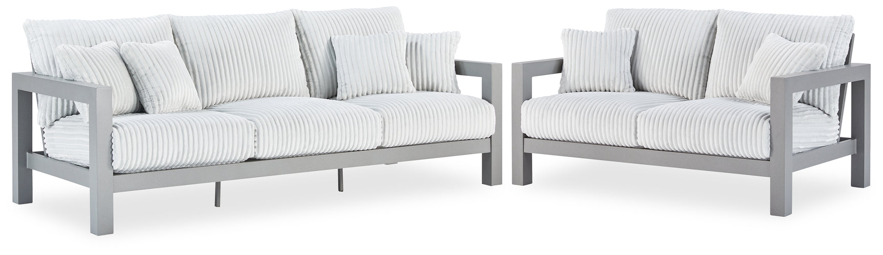 Hurley Gray Park Outdoor Sofa and Loveseat