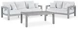Hurley Gray Park Outdoor Sofa and Loveseat with Coffee Table