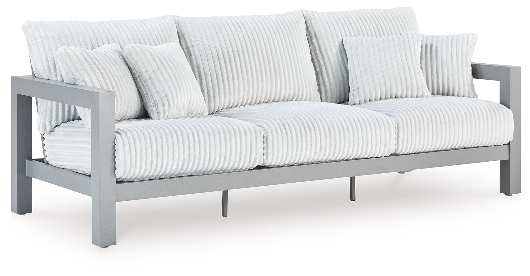 Hurley Gray Park Outdoor Sofa and Loveseat with Coffee Table and 2 End Tables