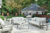 Hurley Gray Park Outdoor Sofa and Loveseat with Coffee Table and 2 End Tables