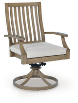 Rainier Ranch Brown/Beige Outdoor Swivel Chair with Cushion (Set of 2)