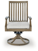 Rainier Ranch Brown/Beige Outdoor Swivel Chair with Cushion (Set of 2)