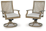 Rainier Ranch Brown/Beige Outdoor Swivel Chair with Cushion (Set of 2)