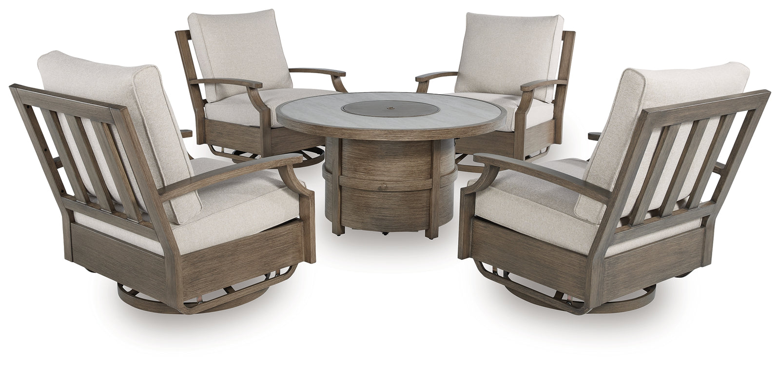 Rainier Beige Ranch Outdoor Dining Table and 4 Chairs