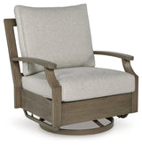 Rainier Brown/Beige Ranch Outdoor Sofa and 2 Chairs with Coffee Table