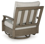 Rainier Brown/Beige Ranch Outdoor Loveseat and 2 Chairs with Coffee Table