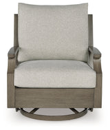 Rainier Brown/Beige Ranch Outdoor Loveseat and 2 Chairs with Coffee Table