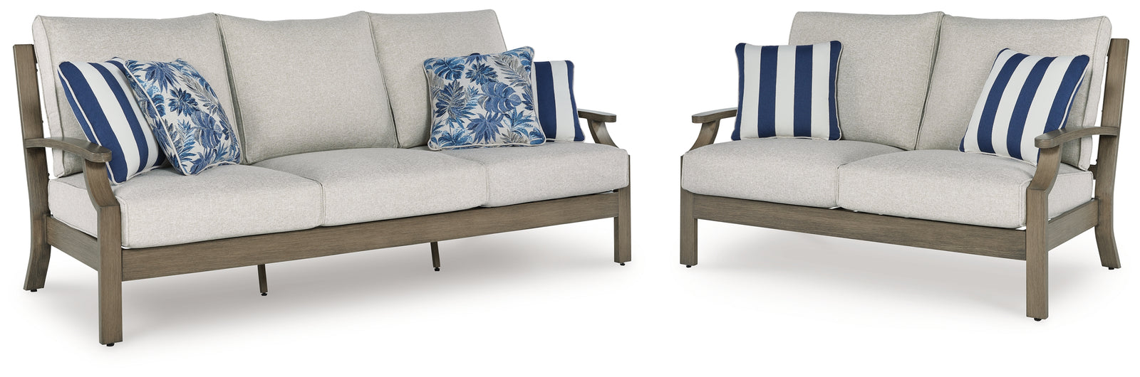 Rainier Brown/Beige Ranch Outdoor Sofa and Loveseat