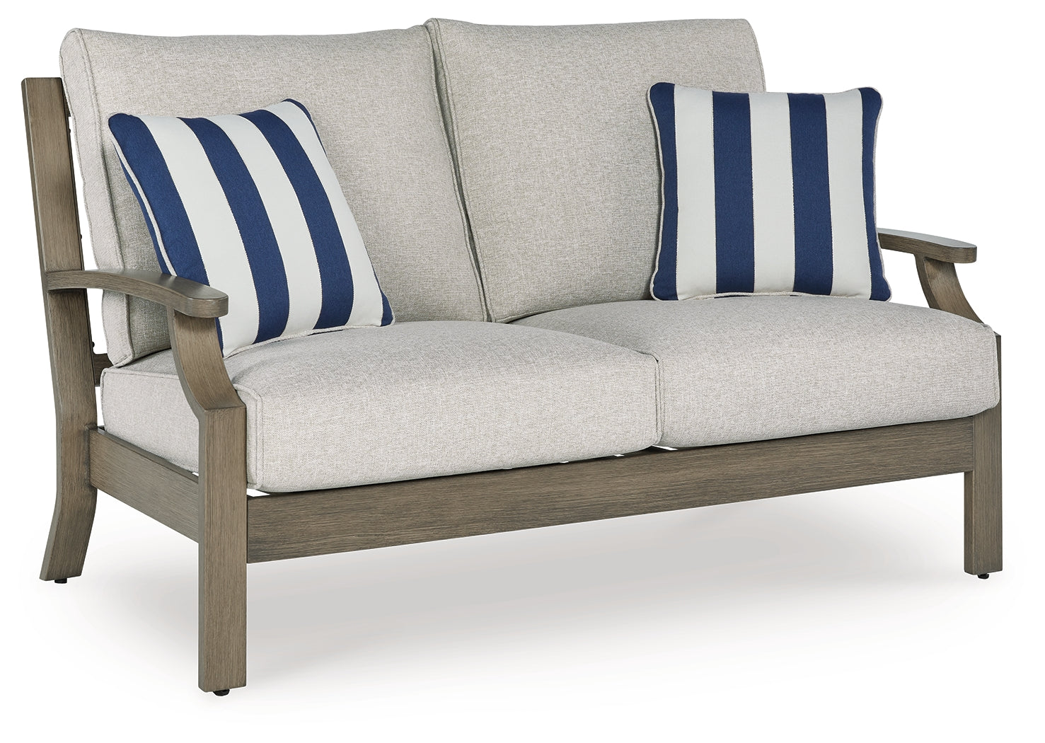 Rainier Brown/Beige Ranch Outdoor Loveseat and 2 Chairs with Coffee Table