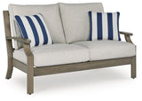 Rainier Brown/Beige Ranch Outdoor Sofa and Loveseat with Coffee Table