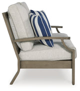 Rainier Brown/Beige Ranch Outdoor Sofa and Loveseat with Coffee Table