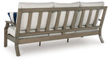 Rainier Brown/Beige Ranch Outdoor Sofa and Loveseat with Coffee Table