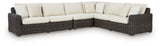 Kimora Beige/Dark Brown 4-Piece Outdoor Sectional