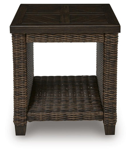 Monterey Point Dark Brown Outdoor End Table view 3