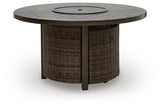 Monterey Point Dark Brown Outdoor Fire Pit Table