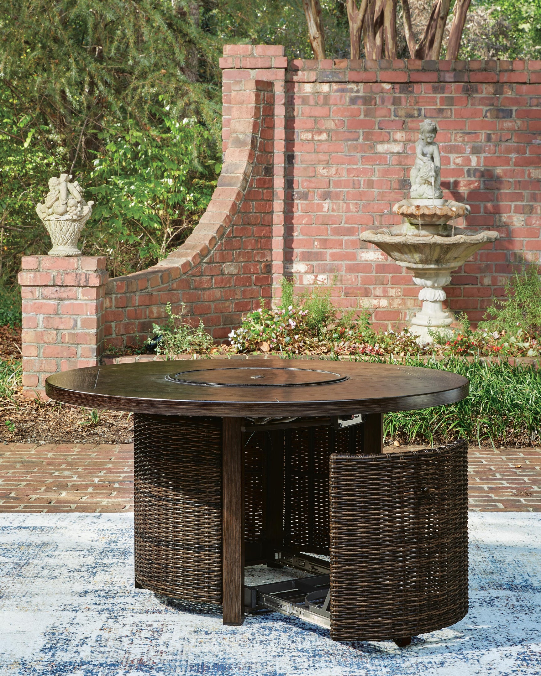 Monterey Point Dark Brown Outdoor Fire Pit Table