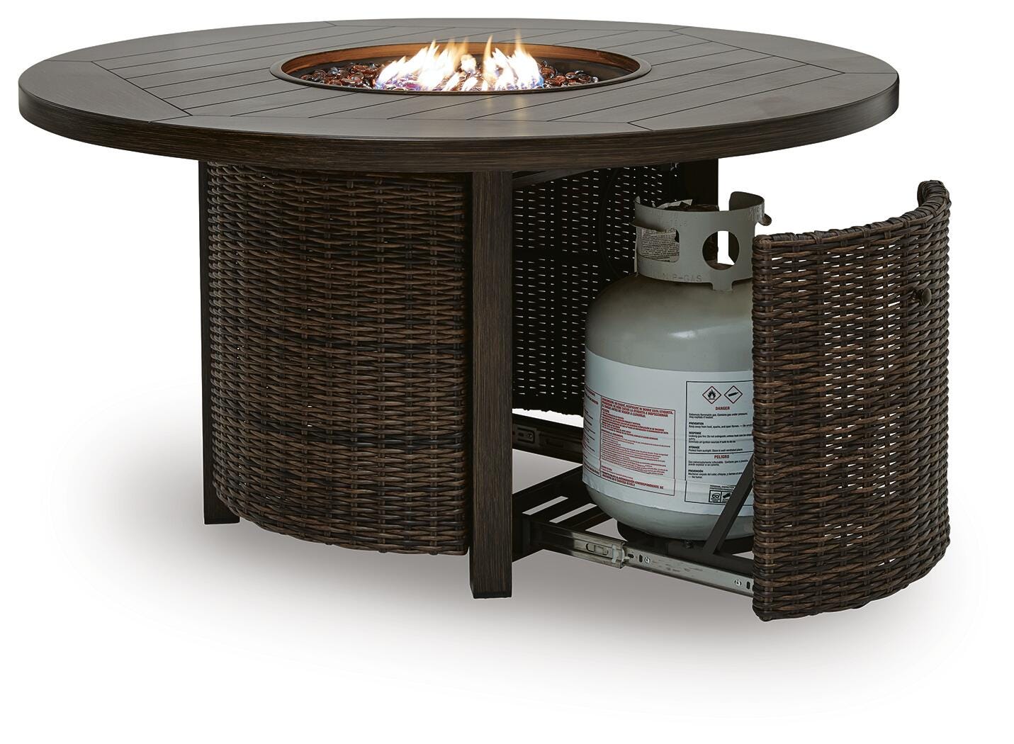 Monterey Point Dark Brown Outdoor Fire Pit Table