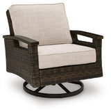 Monterey Point Dark Brown Outdoor Swivel Lounge Chair (Set of 2)