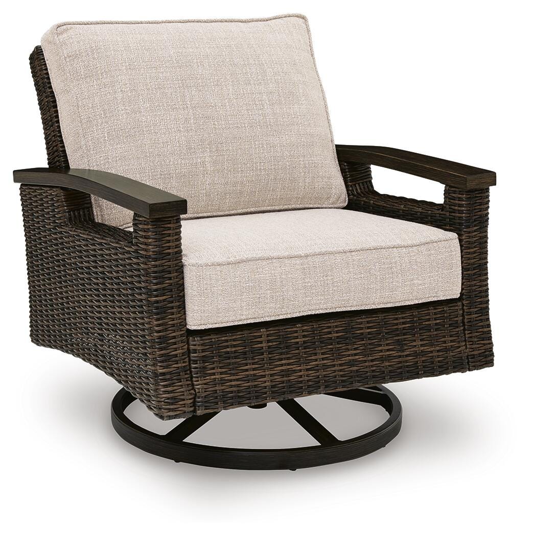 Monterey Point Dark Brown Outdoor Swivel Lounge Chair (Set of 2)