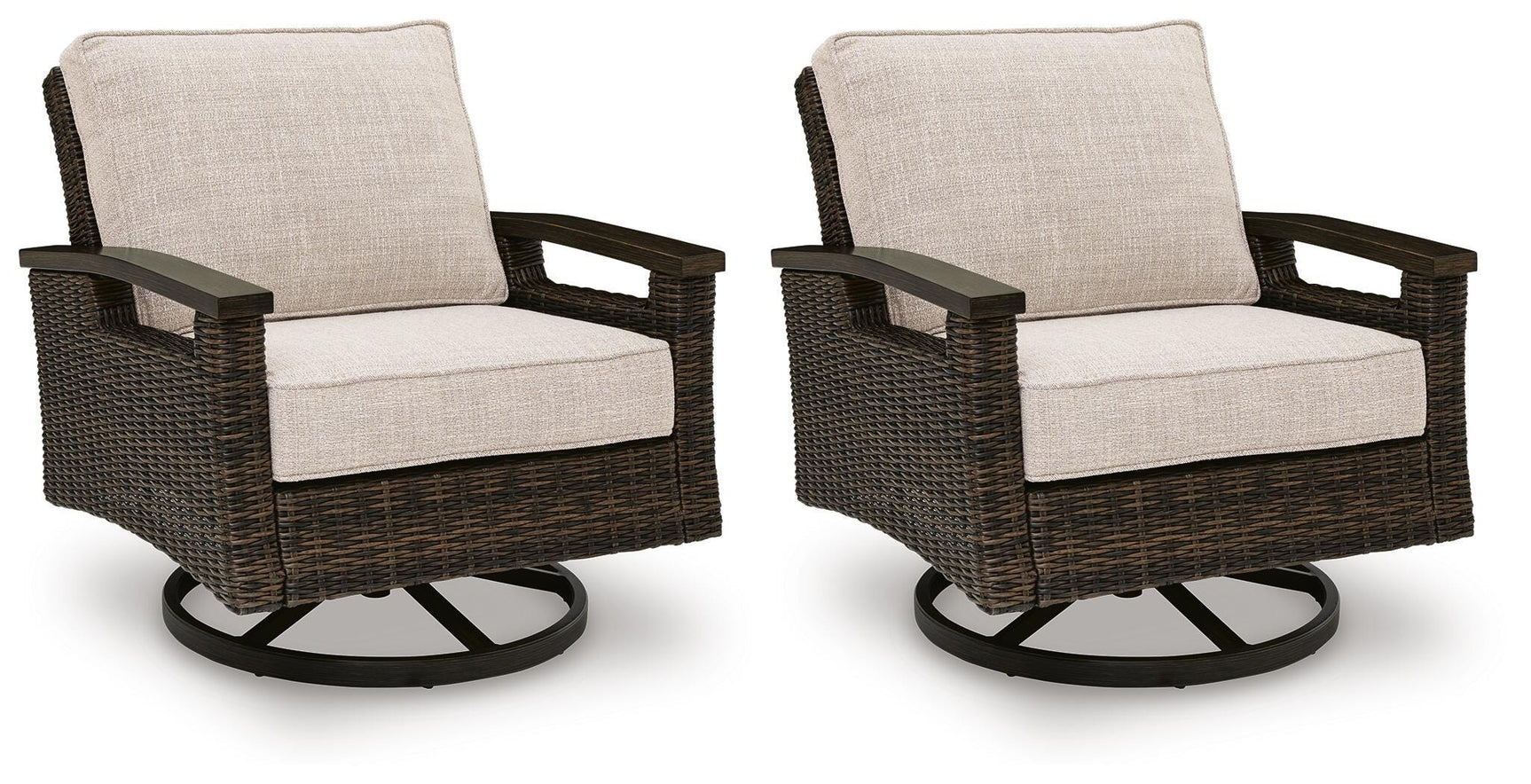 Monterey Point Dark Brown Outdoor Swivel Lounge Chair (Set of 2)