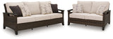 Monterey Dark Brown Point Outdoor Sofa and Loveseat