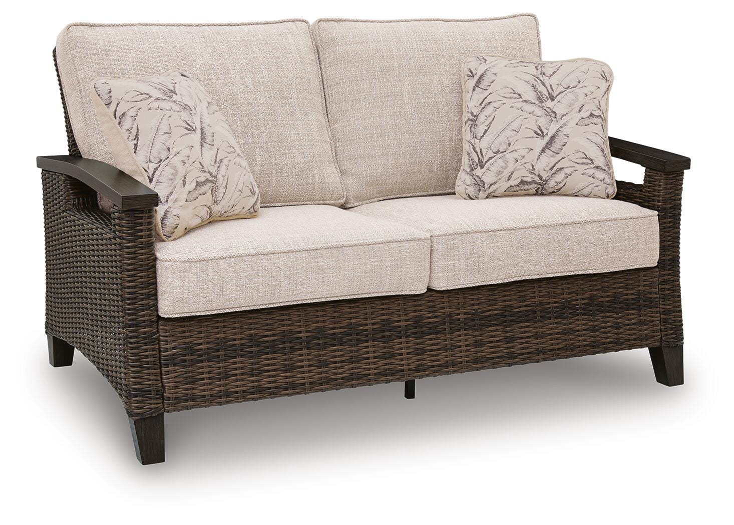 Monterey Dark Brown Point Outdoor Sofa and Loveseat with Coffee Table