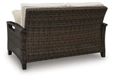 Monterey Dark Brown Point Outdoor Sofa and Loveseat with Coffee Table