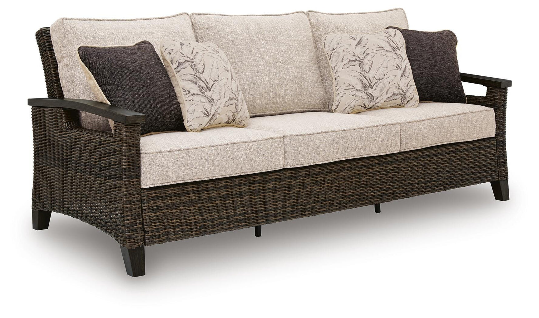 Monterey Dark Brown Point Outdoor Sofa and Loveseat with Coffee Table