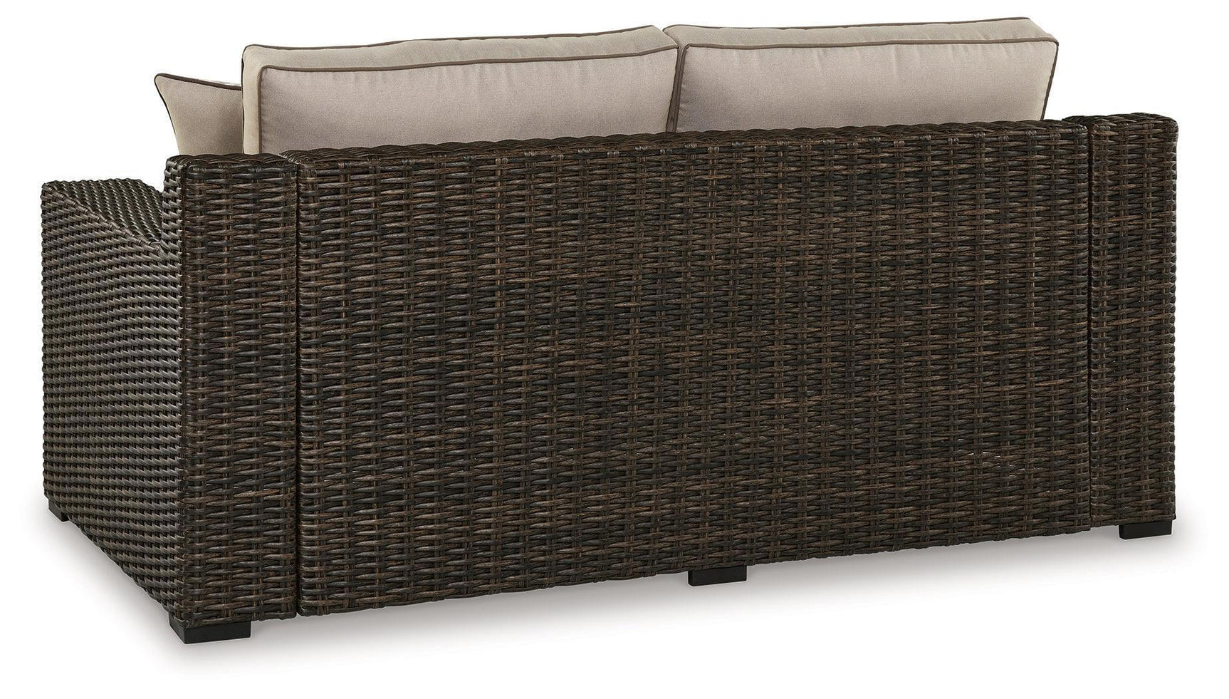 Coastline Bay Brown Outdoor Loveseat with Cushions