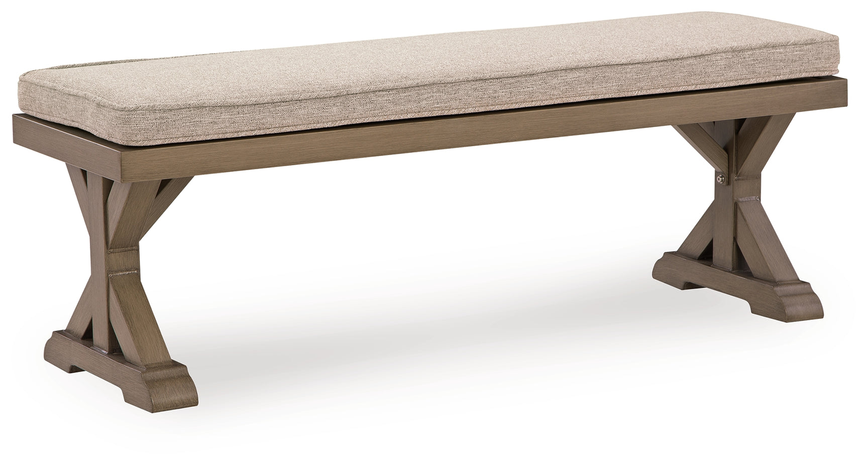 Laguna Heights Beige Bench with Cushion