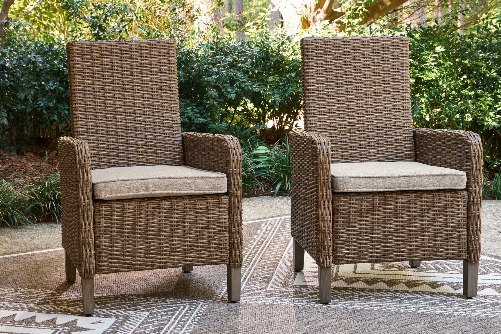 Laguna Beige Heights Outdoor Dining Table and 4 Chairs and Bench