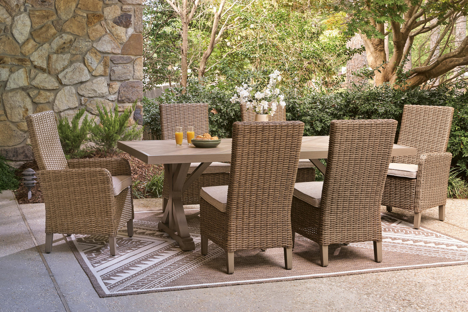 Laguna Beige Heights Outdoor Dining Table and 6 Chairs