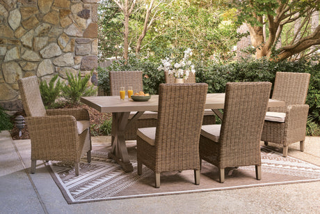 Laguna Beige Heights Outdoor Dining Set — Outdoor Dining Table and 6 Chairs