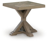Laguna Heights Beige Outdoor End Table angled view
