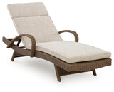Laguna Heights Beige Chaise Lounge with Cushion