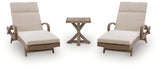Laguna Beige Heights 2 Outdoor Lounge Chairs with End Table