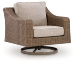 Laguna Beige Heights 2 Outdoor Swivel Lounge Chairs