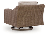 Laguna Beige Heights 2 Outdoor Swivel Lounge Chairs