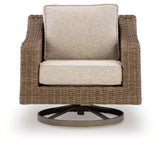 Laguna Beige Heights 2 Outdoor Swivel Lounge Chairs