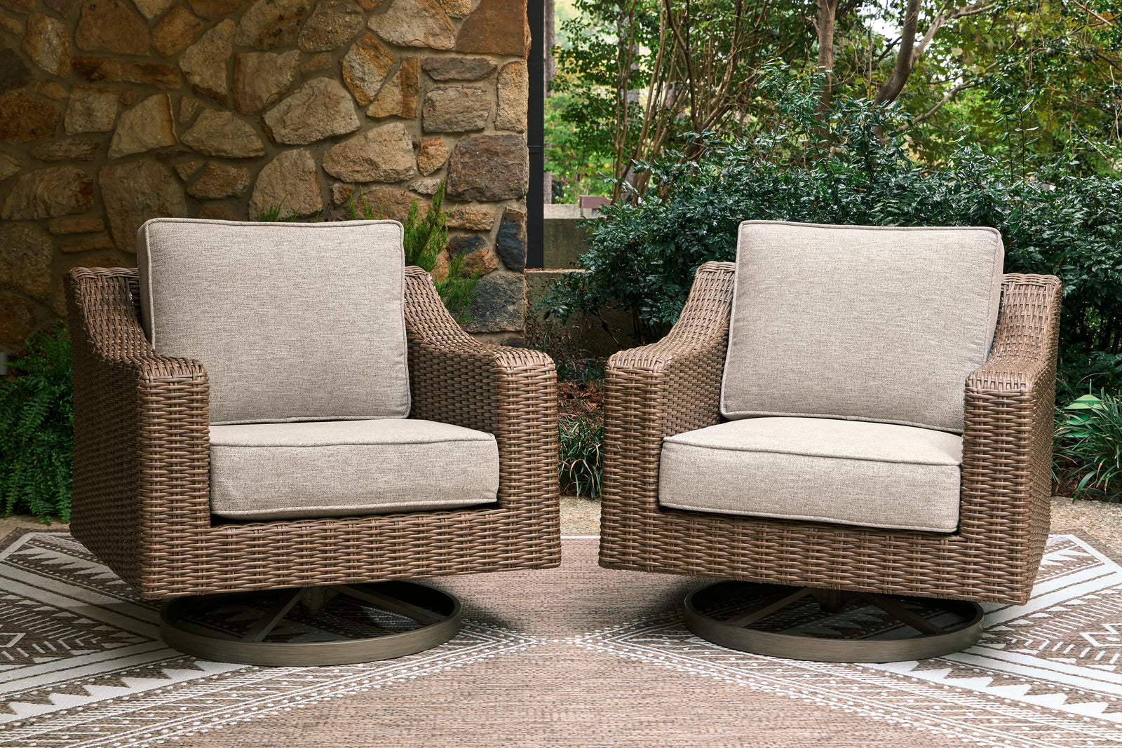 Laguna Beige Heights Outdoor Sofa with 2 Lounge Chairs