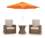Laguna Beige Heights 2 Outdoor Recliners and End Table